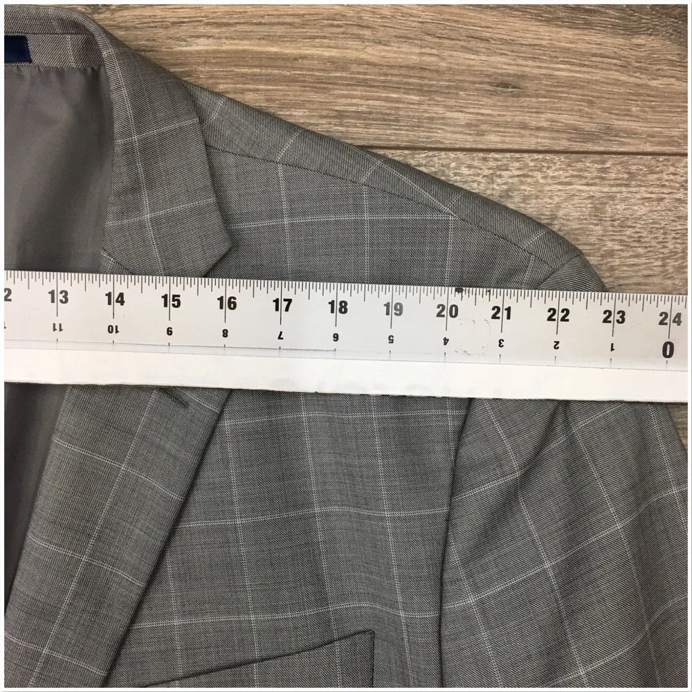 STAFFORD Men‎ Wool Blazer Sport Coat Casual Jacket Size 52L Classic Gray Suit